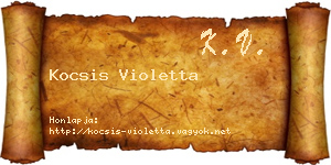 Kocsis Violetta névjegykártya